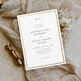 Convite Casamento Simples Preto e Branco Elegante