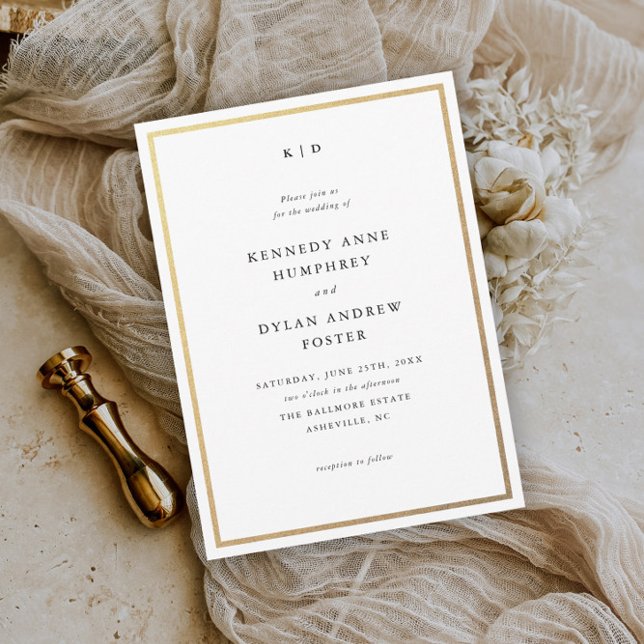 Convite Casamento Simples Preto e Branco Elegante (Criador carregado)