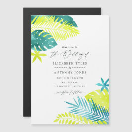 Convite Casamento Tropical de Teal e Lemon