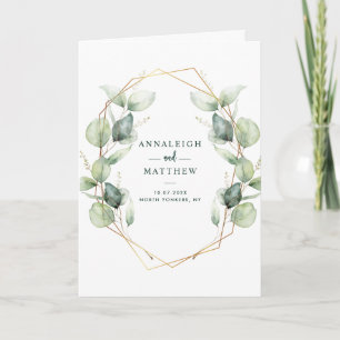 Convite Casamento Tudo em Um com Eucalipto em Aquarela