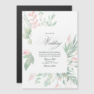 Convite Casamento Verde com Rosa Pastel