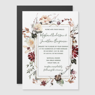 Convite Casamento Verde da Floresta Floral Rustic Winter B