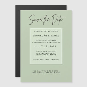 Convite Casamento Verde Sage Minimalista Salve O Dia