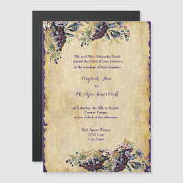 Convite Casamento Vinícola Vinhedo Aquarela Vinhas de Uva
