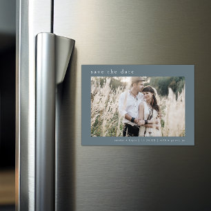 Convite CASAMENTO VINTAGE Azul de Foto EMELIA Salvar a Dat