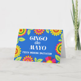 Convite Casamento Virtual de Fiesta Mexicana Colorida Flor