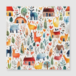 Convite Casas vermelhas e casas Folha de Papel