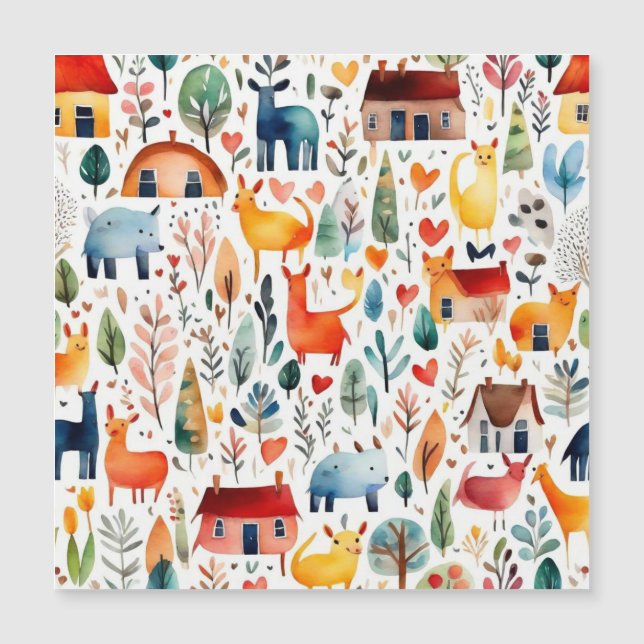 Convite Casas vermelhas e casas Folha de Papel (Frente)