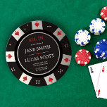 Convite Casino Poker Chip Las Vegas<br><div class="desc">Apresentando nosso convite de casamento único e memorável - projetado para parecer um chip de pôquer! Este convite é perfeito para casais com amor por jogos de azar, casinos ou qualquer coisa que tenha a ver com Vegas. A frente do convite apresenta um impressão de cor de cheio, de alta...</div>