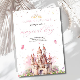 Convite Castelo da Princesa Menina de Aniversário Conto de