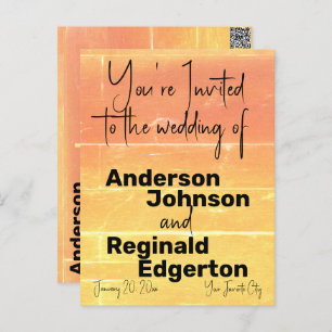 Convite Casual de Verão Pêssego Amarelo Duplo