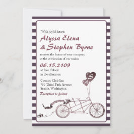 Convite Casual para Casamento Romântico da Bicicle