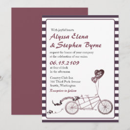 Convite Casual para Casamento Romântico da Bicicle