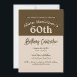 Convite Casual para o 60.º Aniversário - Brown<br><div class="desc">Viva a Festa da Cozinha! Reúna família,  amigos e vizinhos para uma comemoração memorável de aniversário para o seu amado. Uma celebração que importa - compartilhar histórias,  cantar canções e rir juntos.</div>
