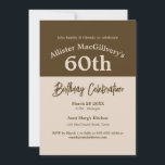 Convite Casual para o 60.º Aniversário - Brown<br><div class="desc">Viva a Festa da Cozinha! Reúna família,  amigos e vizinhos para uma comemoração memorável de aniversário para o seu amado. Uma celebração que importa - compartilhar histórias,  cantar canções e rir juntos.</div>