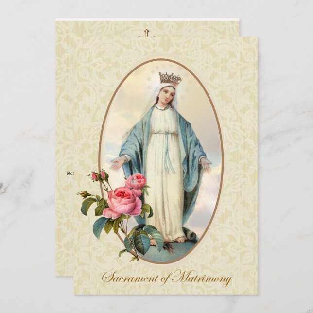 Convite Católico para Casamento Tradicional de Bri (Frente/Verso)