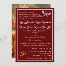 Convite Católico para Casamento Vintage