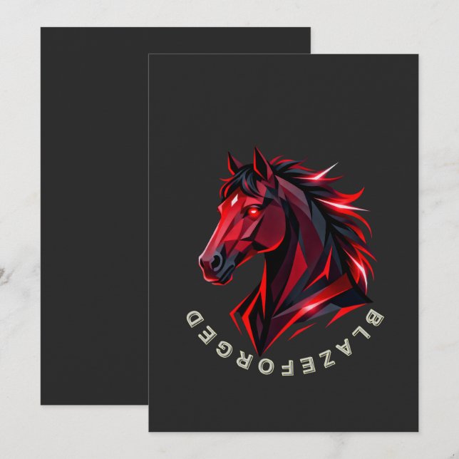 Convite Cavalo Vermelho BlazeForge (Frente/Verso)