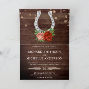 Convite Celebração de Casamento com Código QR de Ferradura
