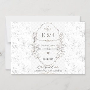 Convite Celebração de Casamento Romântico de Luxo Design