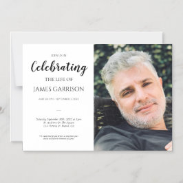 Convite Celebração Elegante da Foto Funeral da Vida