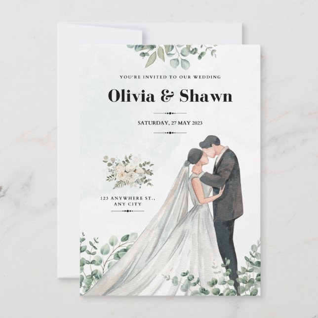 Convite Celestial De Casamento Da Serenidade (Frente)