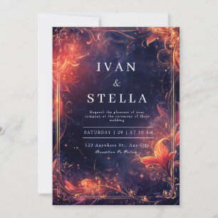 Convite Celestial para Casamento de Chama