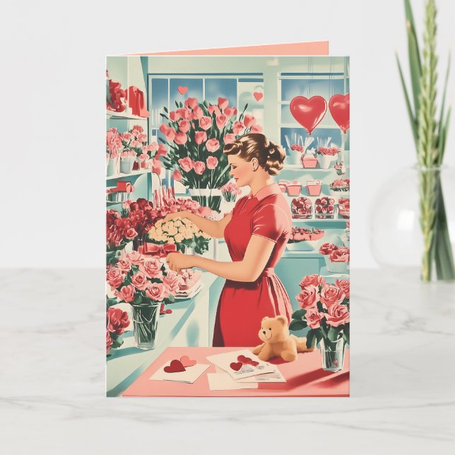 Convite Cena de Compro da Flor Vintage charmosa (Frente)