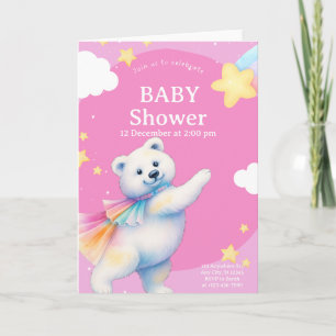 Convite Chá de Bebê da Ursa Polar Dançarina Zarah