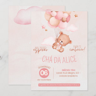 Convite Chá de Bebê da Ursinha Alice