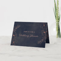 Chá de casamento marinho azul e Casal Dourado Rosa