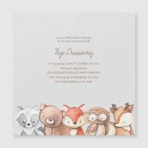 Chá de fraldas De Animais Da Floresta