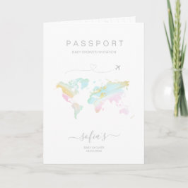 Convite Chá de fraldas do Mapa Mundial do Passaporte Neutr