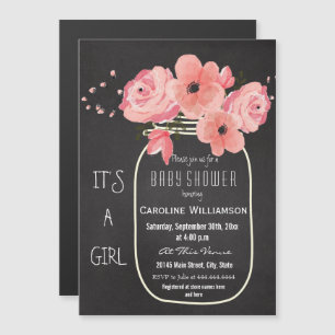 Convite Chá de fraldas Mason Jar Chalkboard