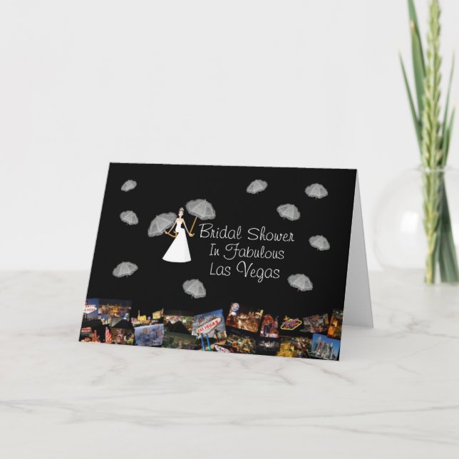 Convite Chá de panela em Las Vegas fabuloso com flutuação (Frente)