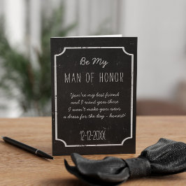 Convite Chalkboard Wedding Be My Man Honor Request Card