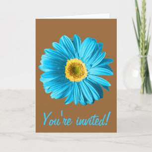 Convite Chamada De Flor De Margarida Azul Ou Personalizada