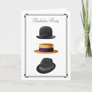 Convite Chapéu Fedora de Palha Bowler Legal #2 Festa de So