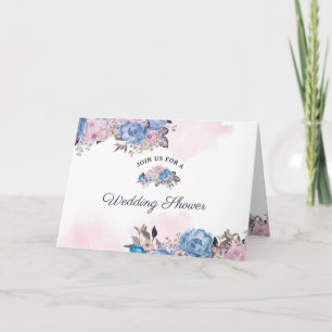 Convite Charme Parisiense Casal Floral Rosa no Chá de Noiv