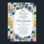 Convite Charra Quinceanera marinho Mexicano<br><div class="desc">Marinho Mexicana Charra Quinceanera InvitationMis Quince Anos,  15 Birthday</div>