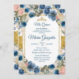 Convite Charra Quinceanera marinho Mexicano