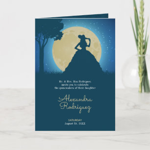 Convite Charro Silhouette com Moon Quinceanera