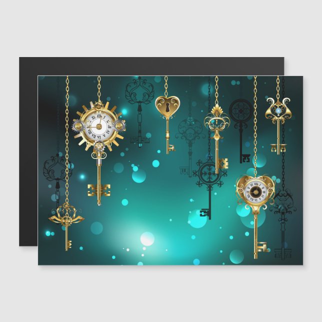 Convite Chaves de Esqueleto Anticas em Fundo Verde (Frente/Verso)