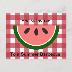 Convite Checkered vermelho da melancia do