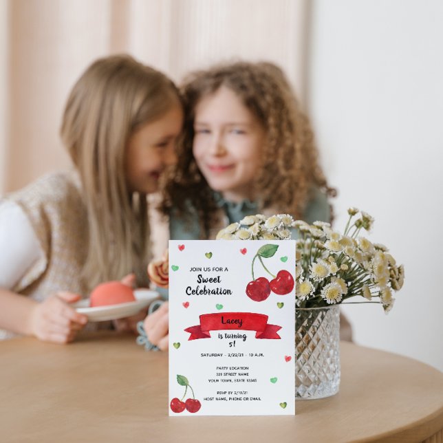 Convite Cherry Birthday (Criador carregado)