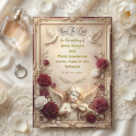 Convite Cherub & Doves Ornate Save The Date