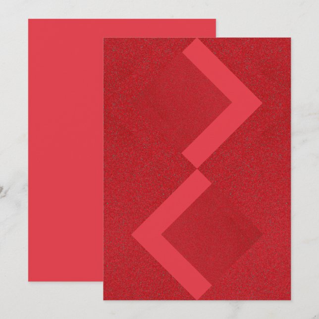 Convite Chevron Vermelho Negrito – Personalizável (Frente/Verso)