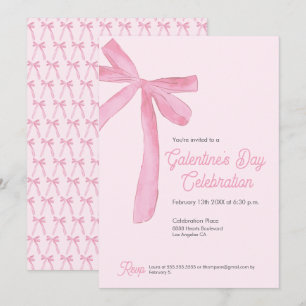 Convite Chic Coquette Rosa para o Dia de Galentine