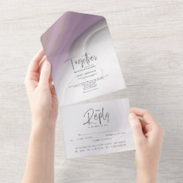 Convite Chic Dusty Plum Dreamy Agate Tudo Em Um
