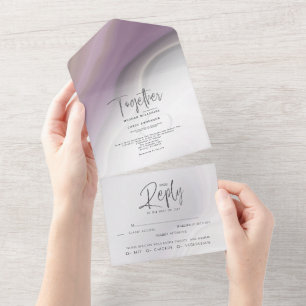 Convite Chic Dusty Plum Dreamy Agate Tudo Em Um